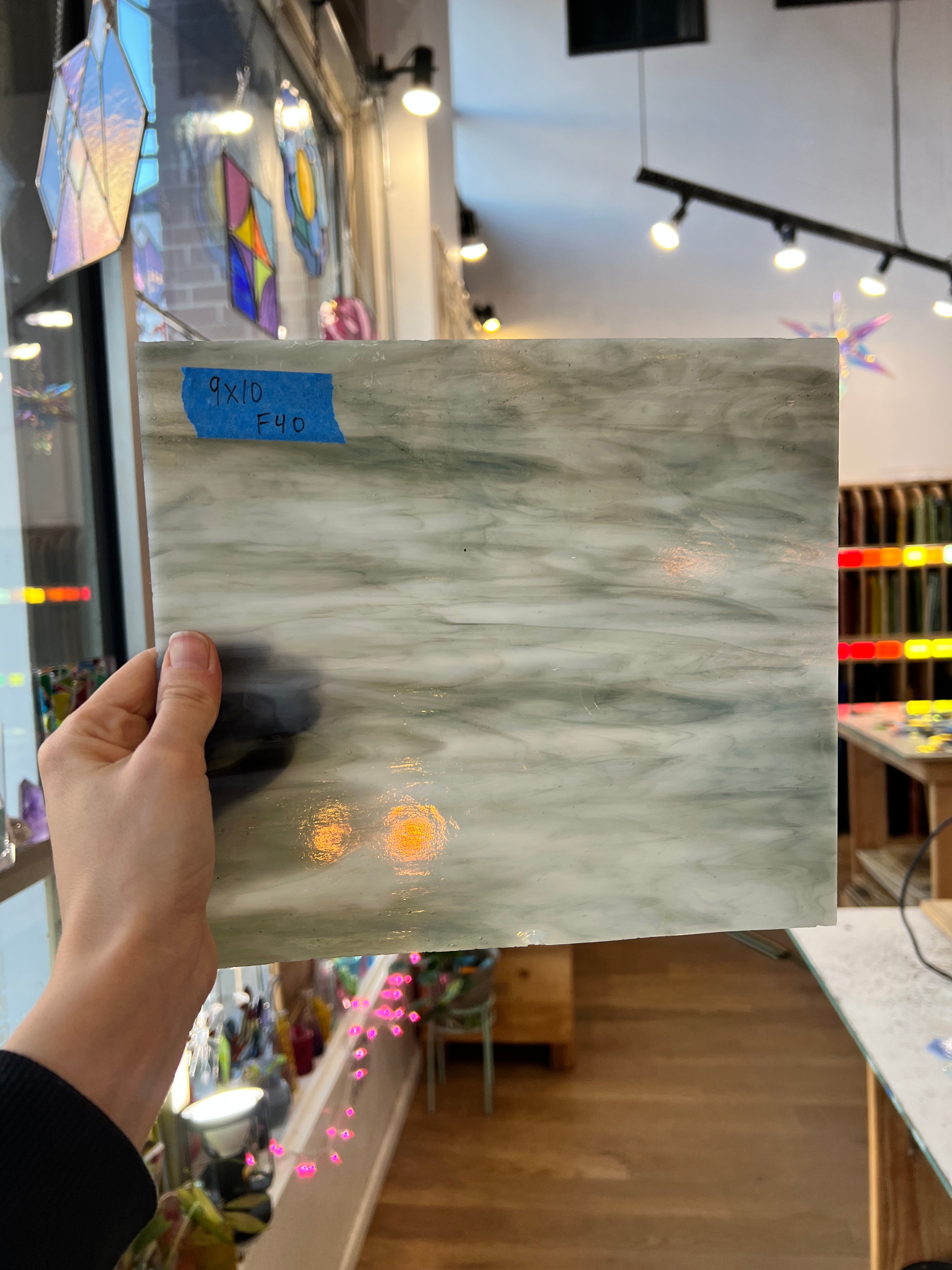 Gray Wispy Opaque Sheet Glass Colorado Glass Works