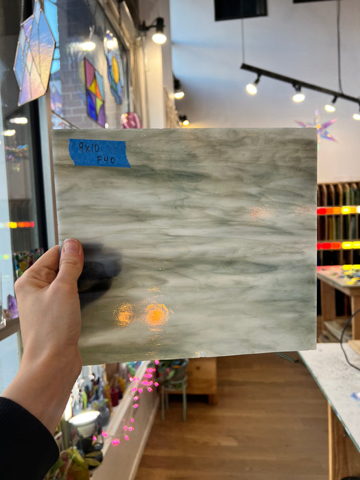 Gray Wispy Opaque Sheet Glass Colorado Glass Works