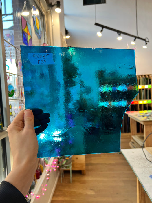 Carribean Blue Transparent Kokomo Sheet Glass Kokomo 9.5x8.5in (KO-07724845)