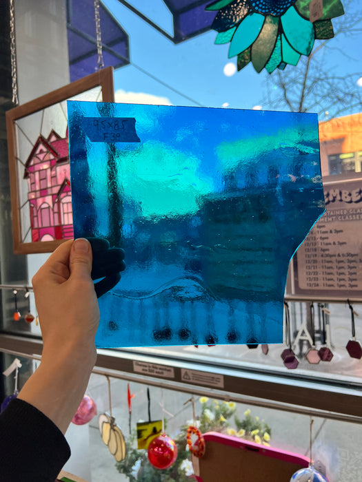 Carribean Blue Transparent Kokomo Sheet Glass Kokomo