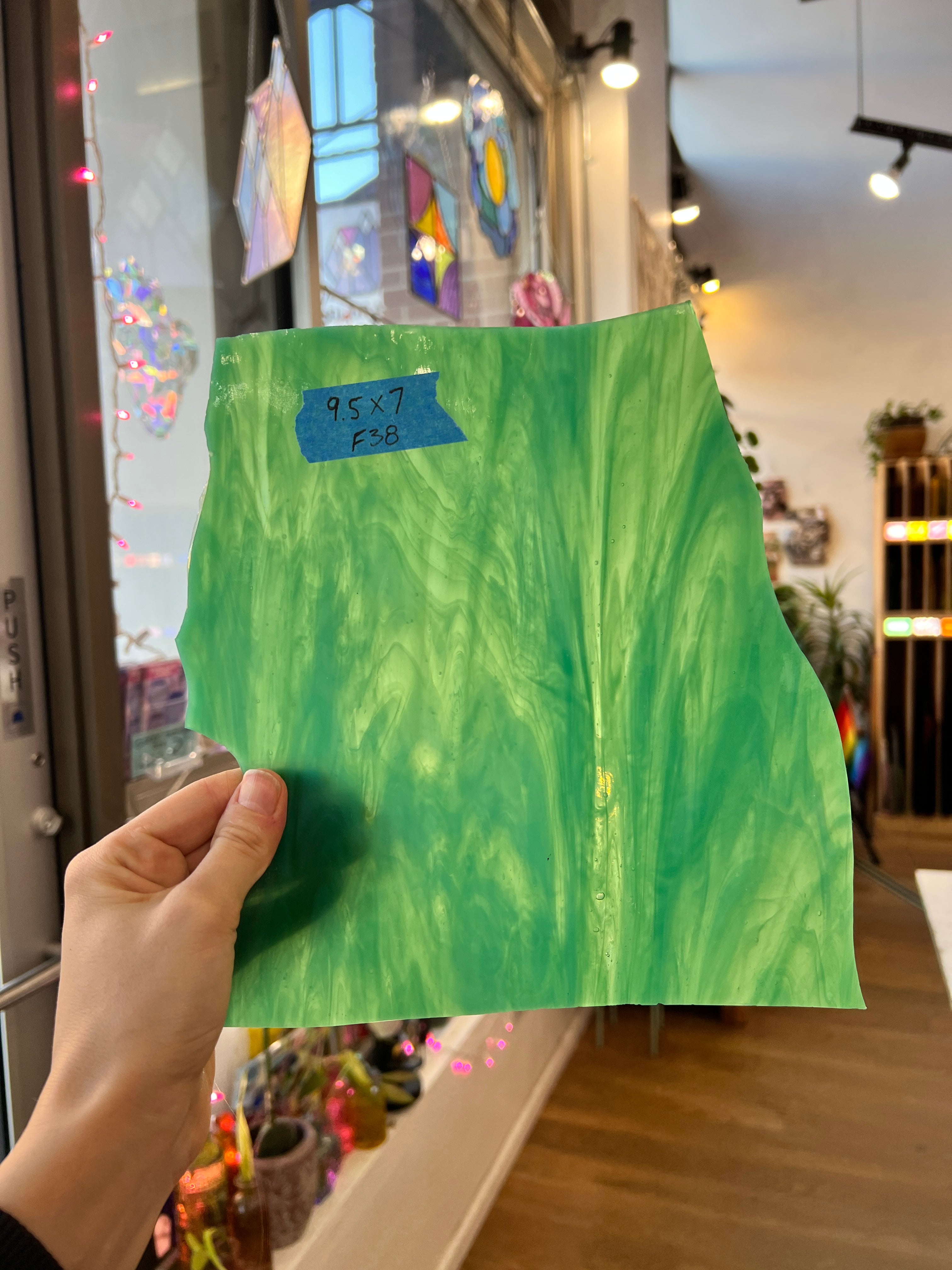 Pale Lime Green White Mixed Armstrong Sheet Glass Armstrong