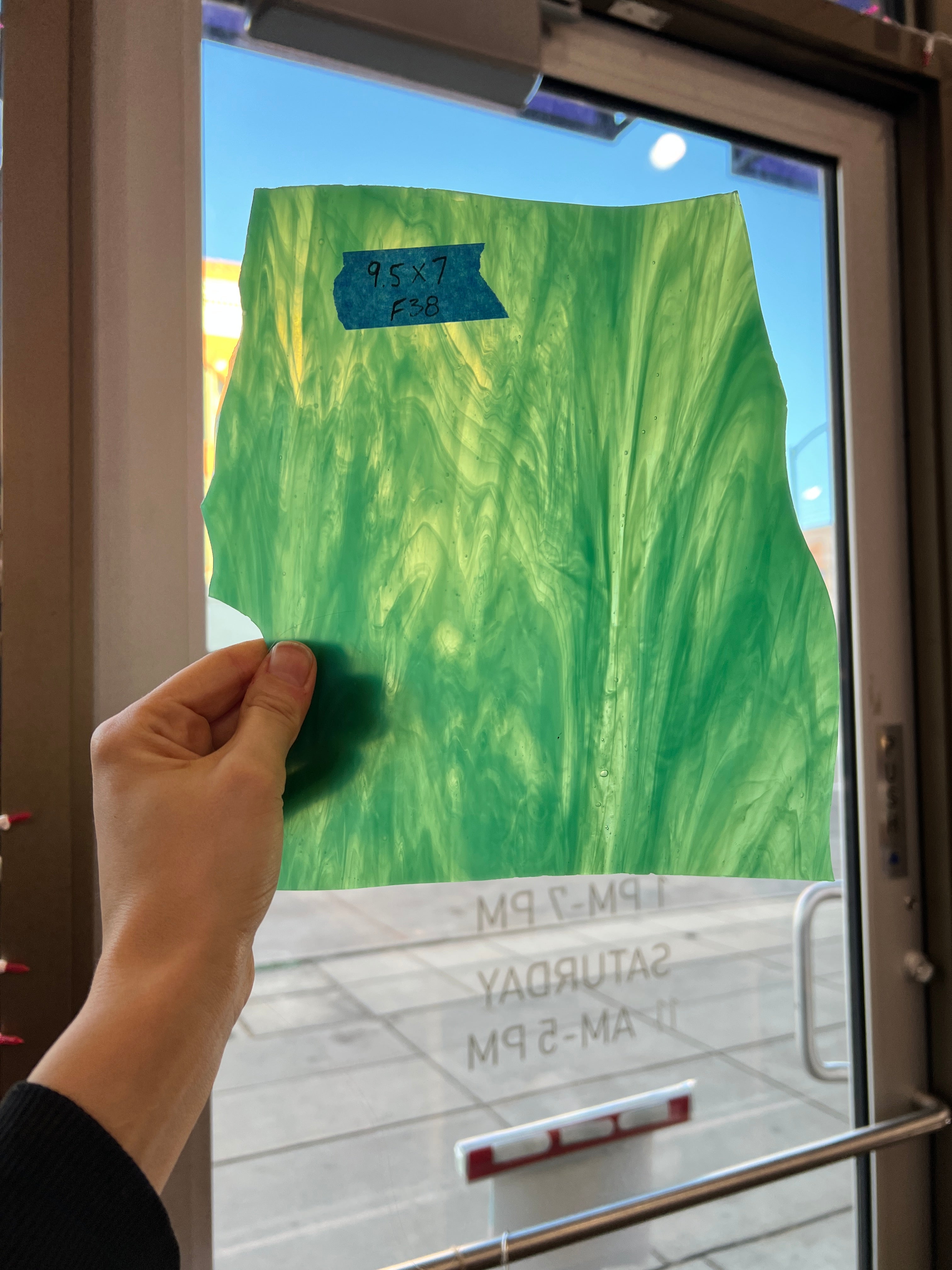 Pale Lime Green White Mixed Armstrong Sheet Glass Armstrong