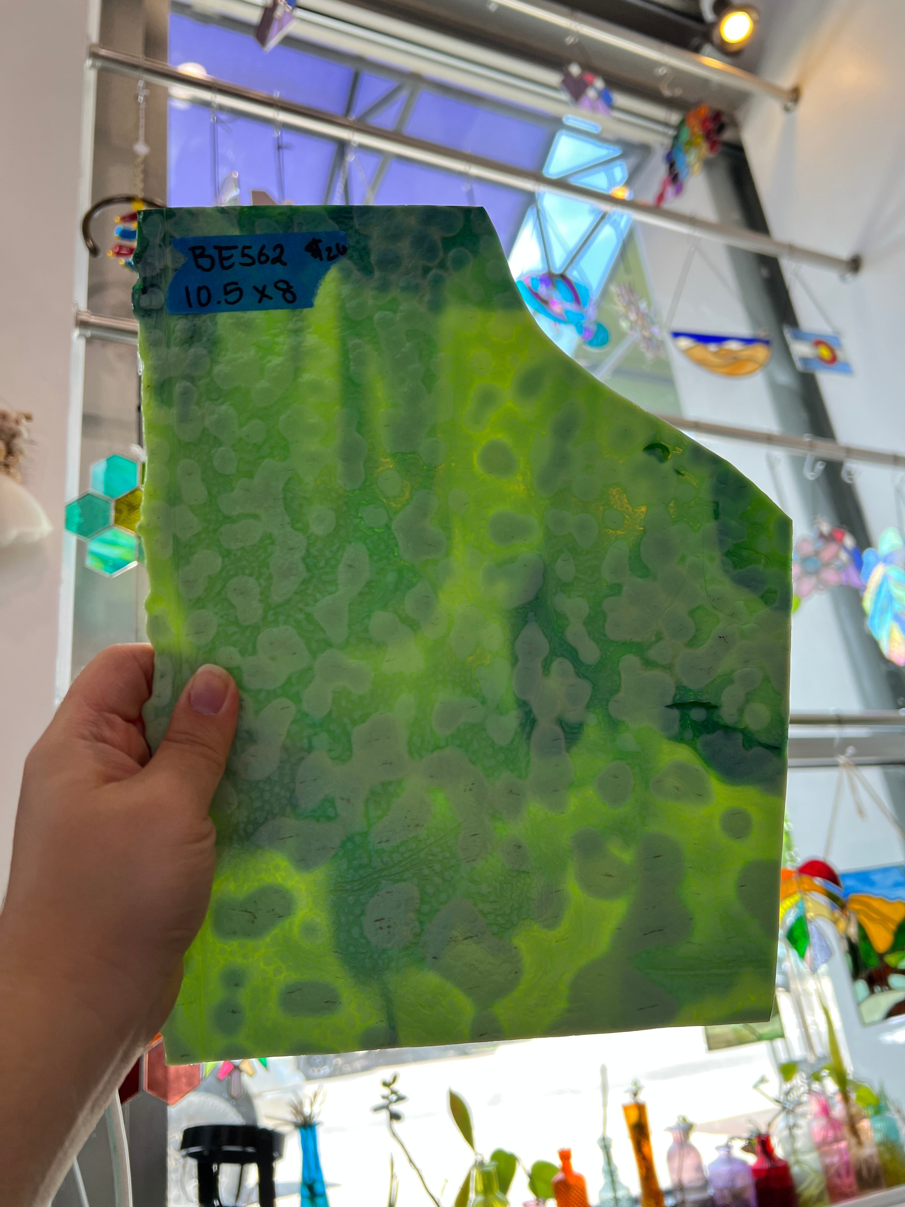Mint Green Mottled Bullseye Sheet Glass Colorado Glassworks