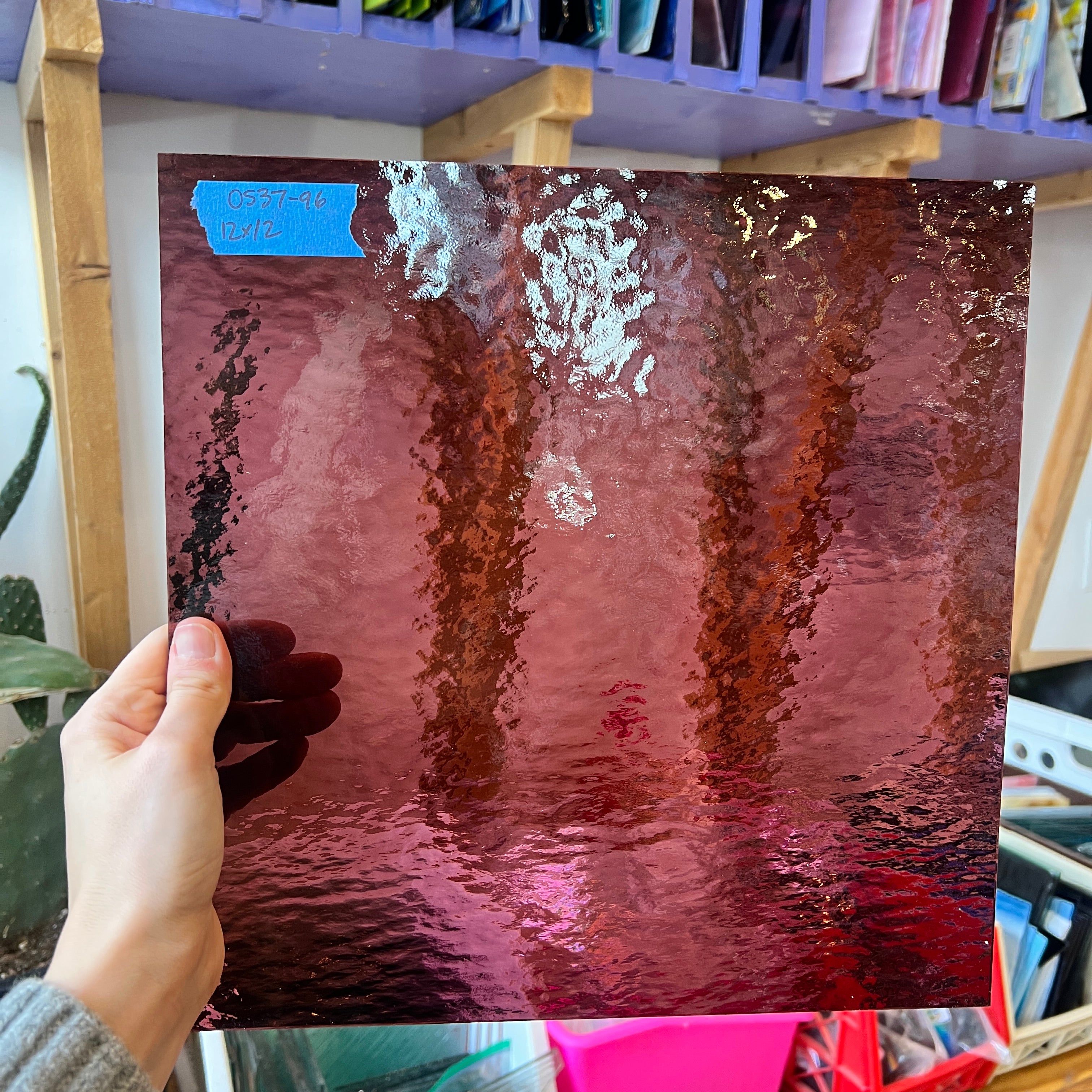 Light Purple Rough Rolled Oceanside Fusible 96 COE (142RR-F) Sheet Glass Colorado Glassworks OS-LIGHTPUR-RR (12x12in)
