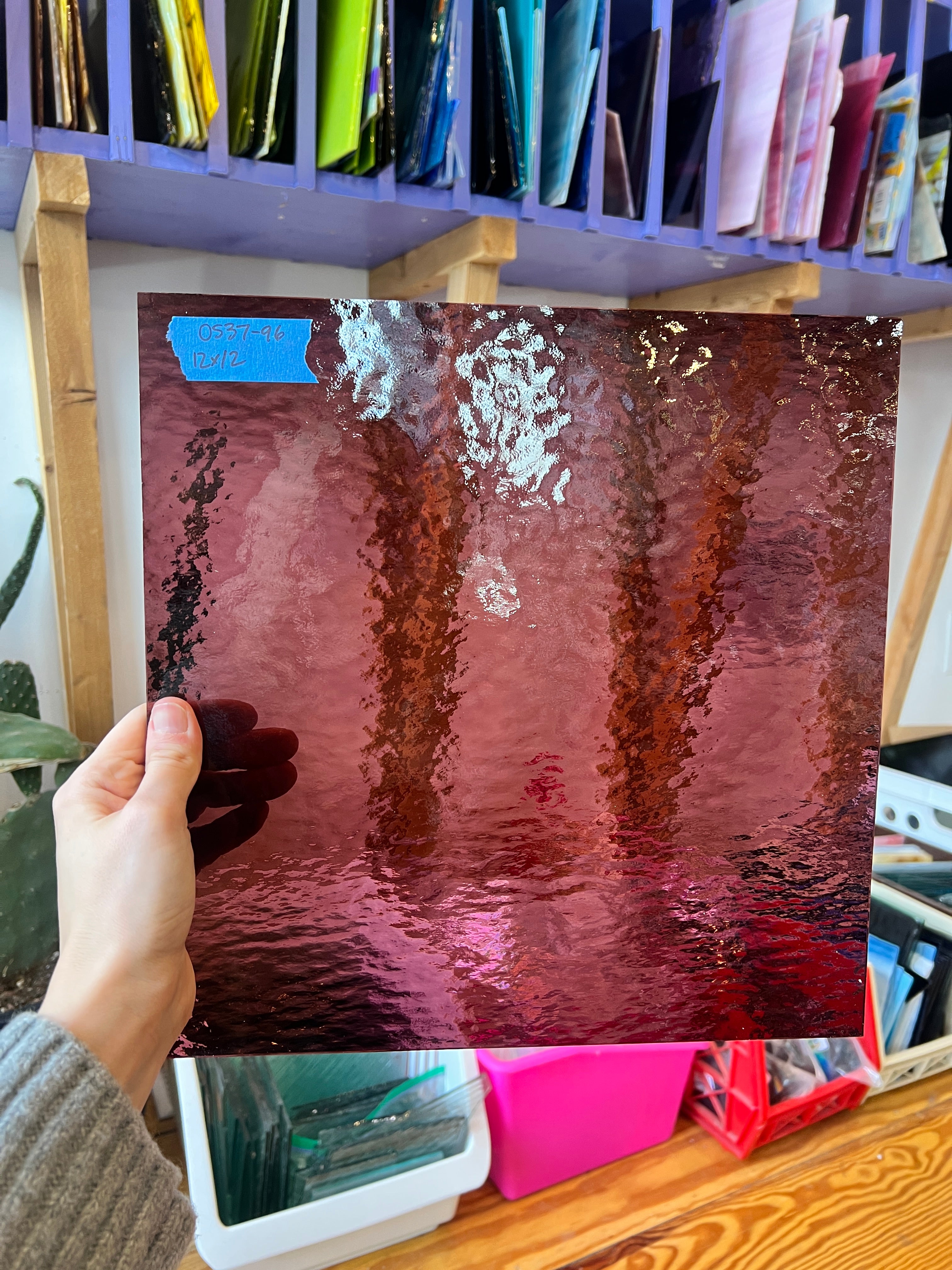 Light Purple Rough Rolled Oceanside Fusible 96 COE (142RR-F) Sheet Glass Colorado Glassworks OS-LIGHTPUR-RR (12x12in)