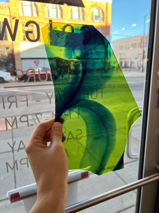 Yellow Green Blue Mixed Mouth Blown Lamberts Sheet Glass Colorado Glassworks