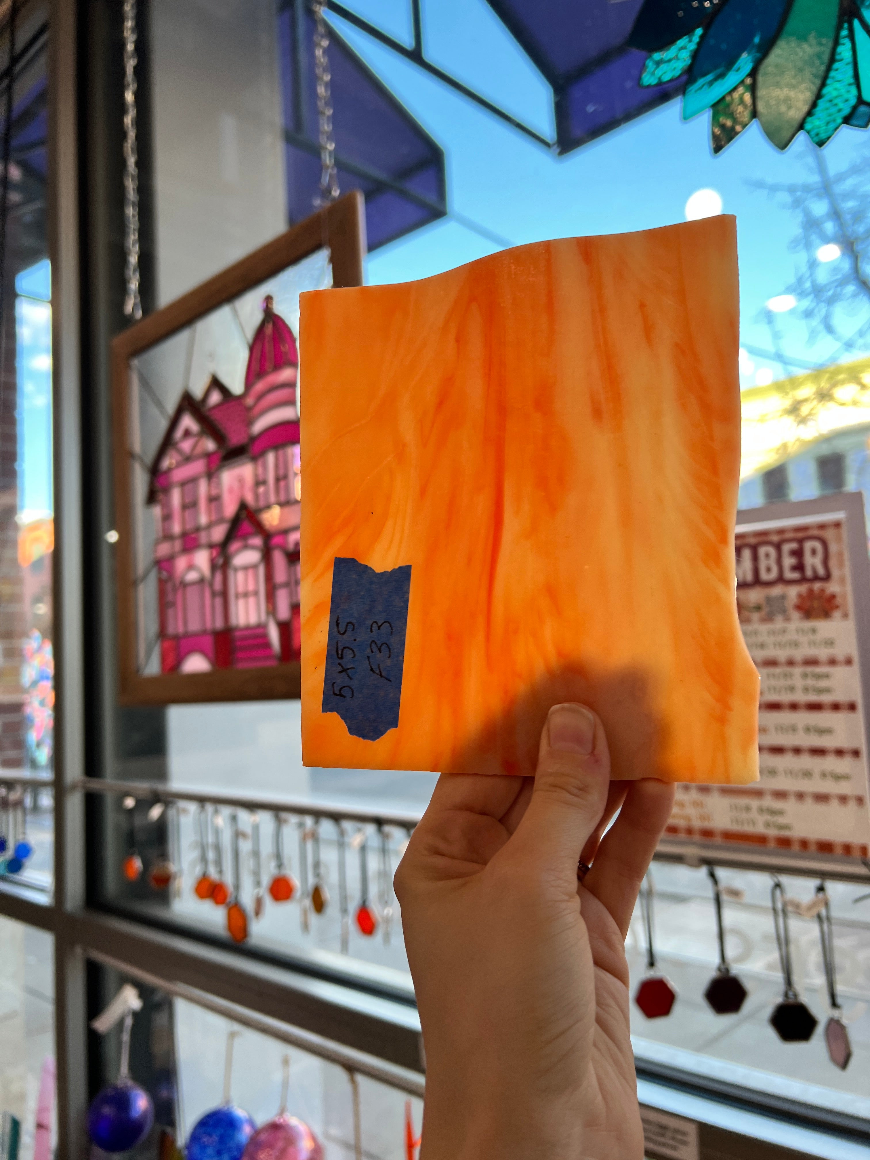 Orange Wispy Cream Armstrong Colorado Glass Works