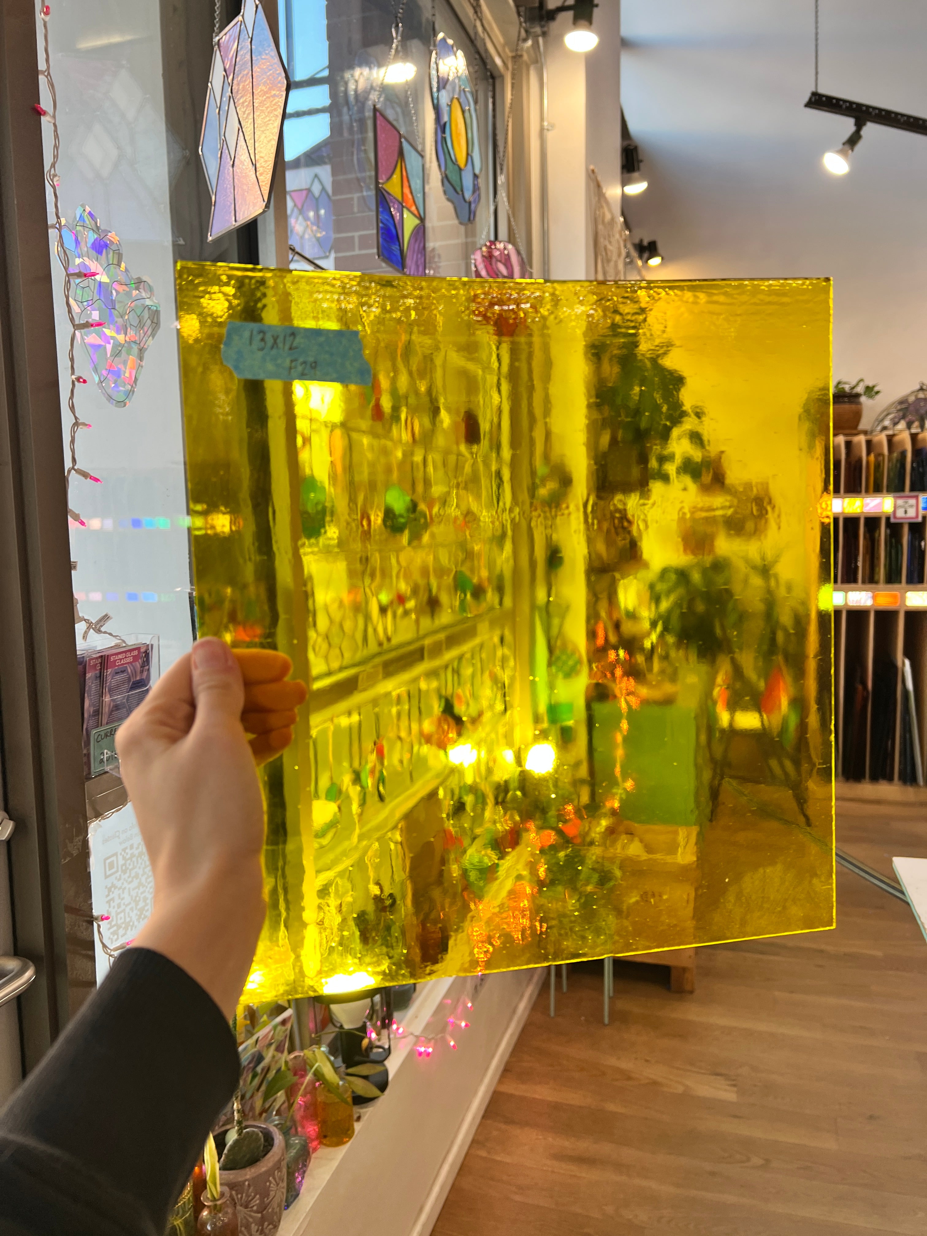 Vintage Yellow Transparent Spectrum Sheet Glass Colorado Glassworks