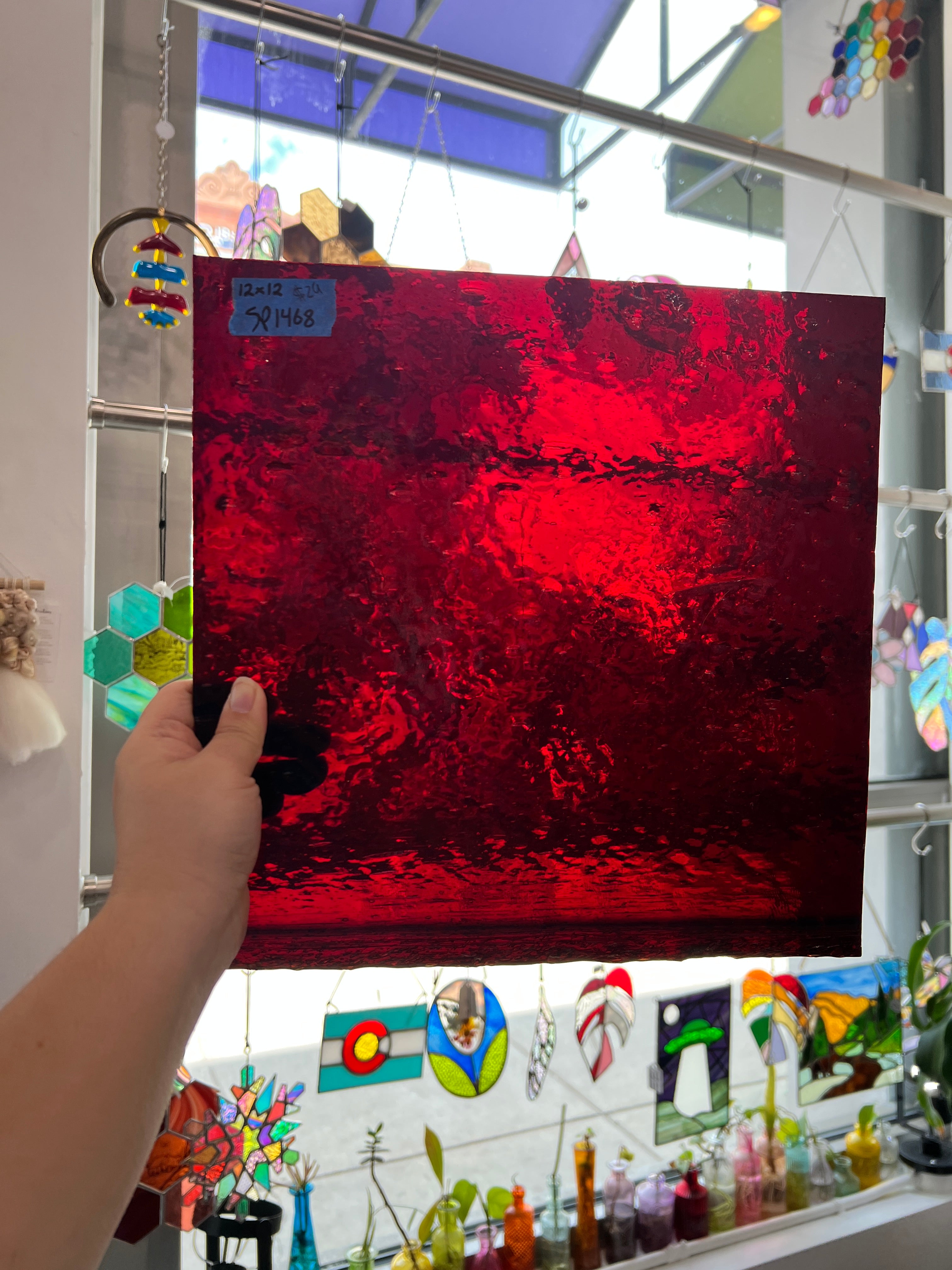 Transparent Red Seedy Spectrum Sheet Glass Colorado Glassworks