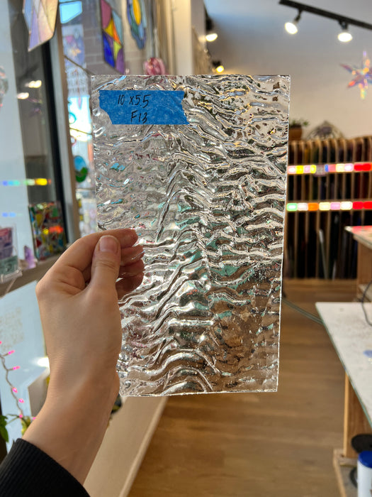 Clear Ripple Transparent Optimum Sheet Glass Colorado Glassworks F13 (10x5.5in)