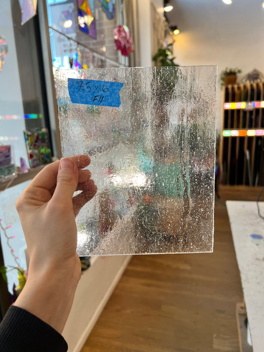 Clear Seedy Textured Kokomo Sheet Glass Colorado Glassworks F11 (7.5x6in)