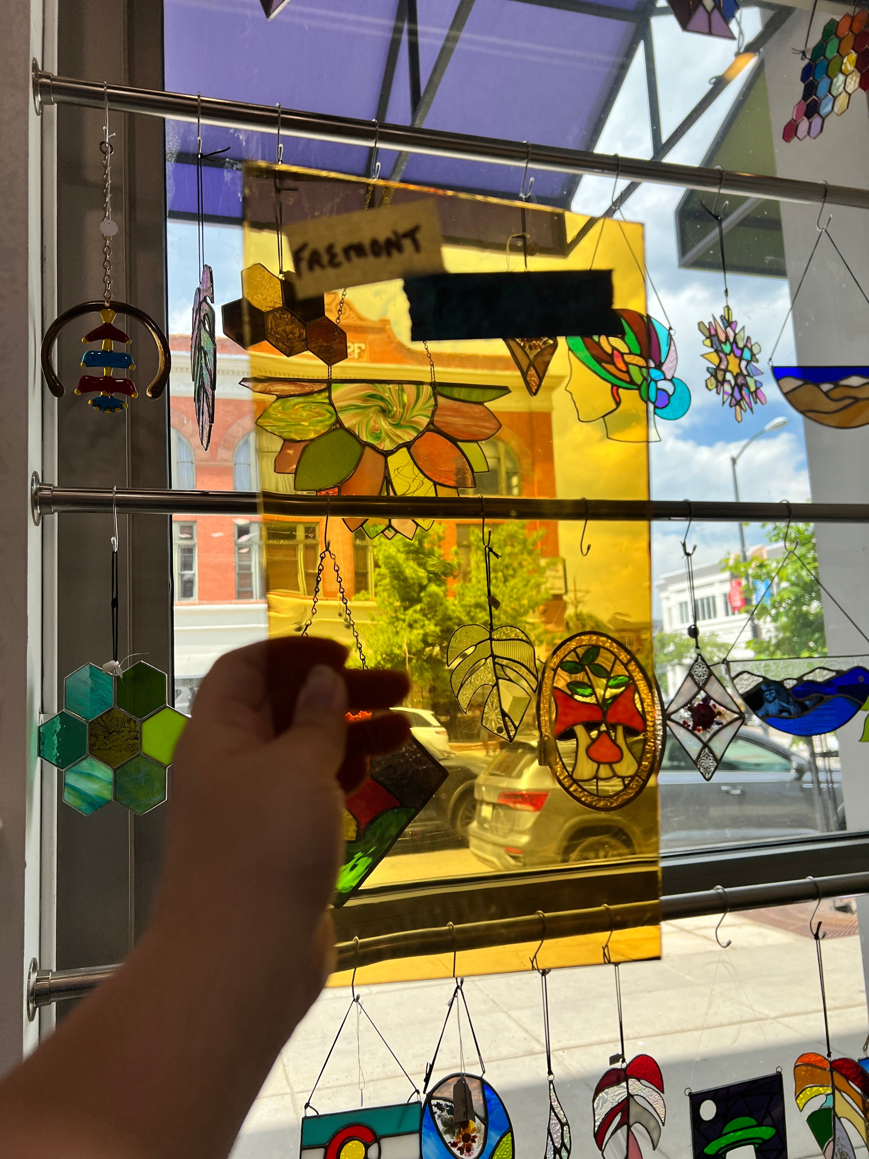 Mouth Blown Flash Glass Transparent Orange Fremont Sheet Glass Colorado Glassworks