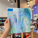 Blue White Iridescent Wissmach Sheet Glass Colorado Glassworks
