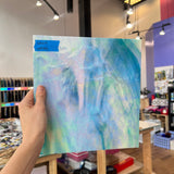 Blue White Iridescent Wissmach Sheet Glass Colorado Glassworks