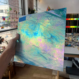 Blue White Iridescent Wissmach Sheet Glass Colorado Glassworks