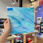 Blue White Iridescent Wissmach Sheet Glass Colorado Glassworks
