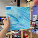 Blue White Iridescent Wissmach Sheet Glass Colorado Glassworks