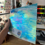 Blue White Iridescent Wissmach Sheet Glass Colorado Glassworks