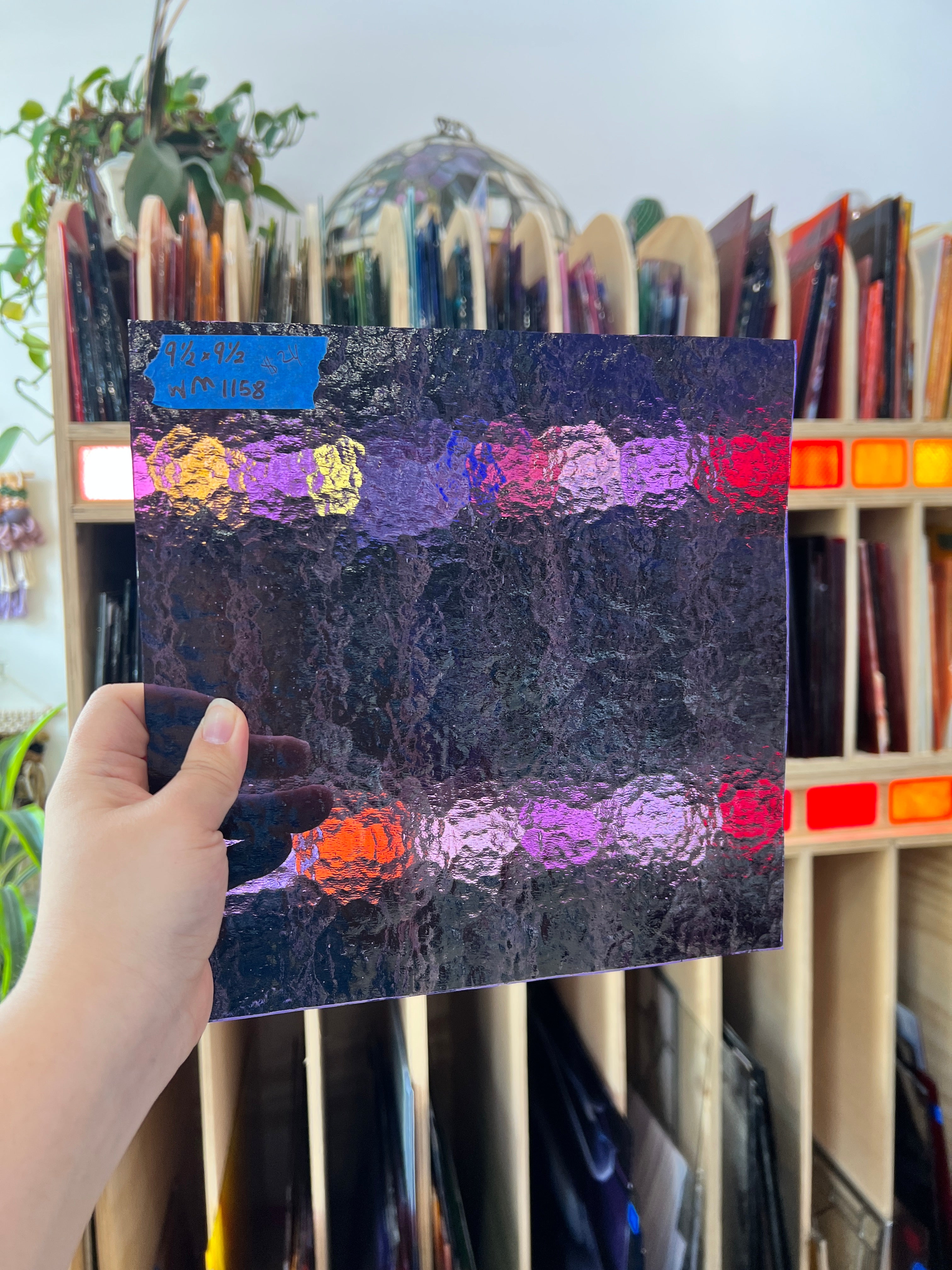Transparent Dark Purple Mystic Wissmach Sheet Glass Unknown WM1158 (9.5x9.5in)