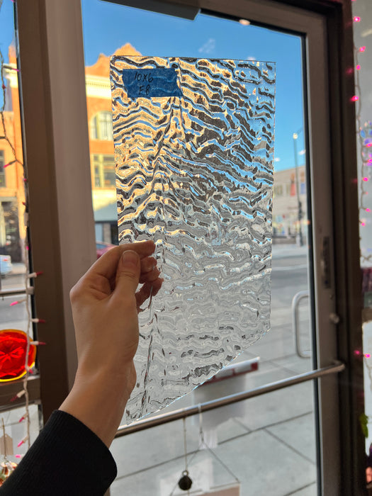 Clear Ripple Transparent Optimum Sheet Glass Colorado Glassworks F8 (10x6in)