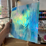 Blue White Iridescent Wissmach Sheet Glass Colorado Glassworks
