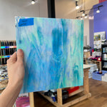 Blue White Iridescent Wissmach Sheet Glass Colorado Glassworks