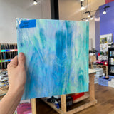 Blue White Iridescent Wissmach Sheet Glass Colorado Glassworks