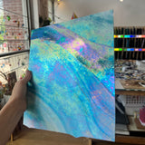 Blue White Iridescent Wissmach Sheet Glass Colorado Glassworks