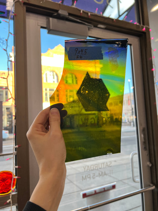 Rainbow Mouth blown Lamberts Sheet Glass Colorado Glassworks F6 (9x4.5in)