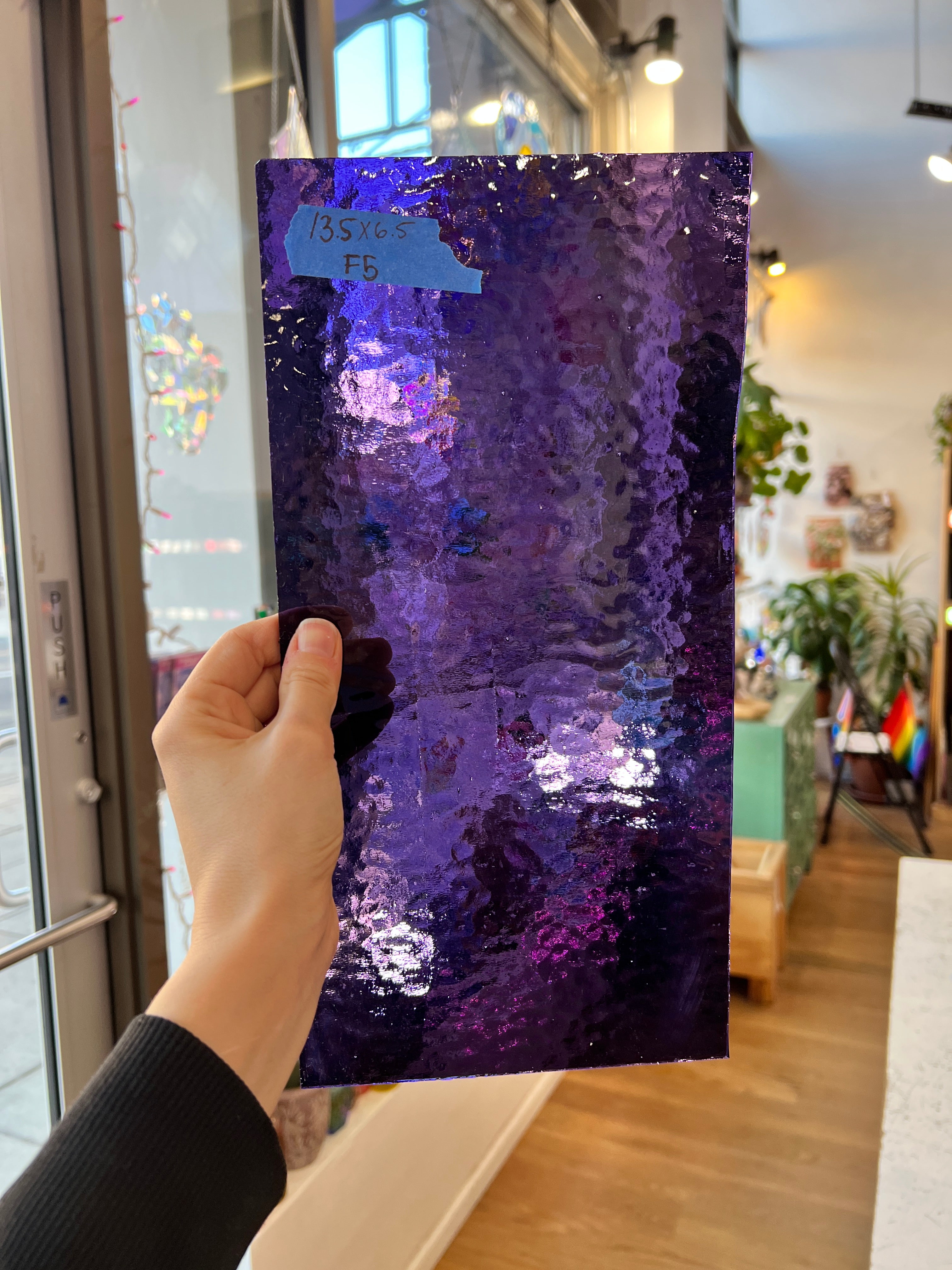 Purple Textured Transparent Sheet Glass Unknown