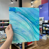 Blue White Iridescent Wissmach Sheet Glass Colorado Glassworks