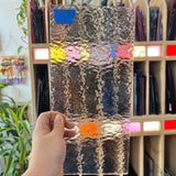 Pink Roughroll Fusible 96COE Oceanside Sheet Glass Colorado Glassworks