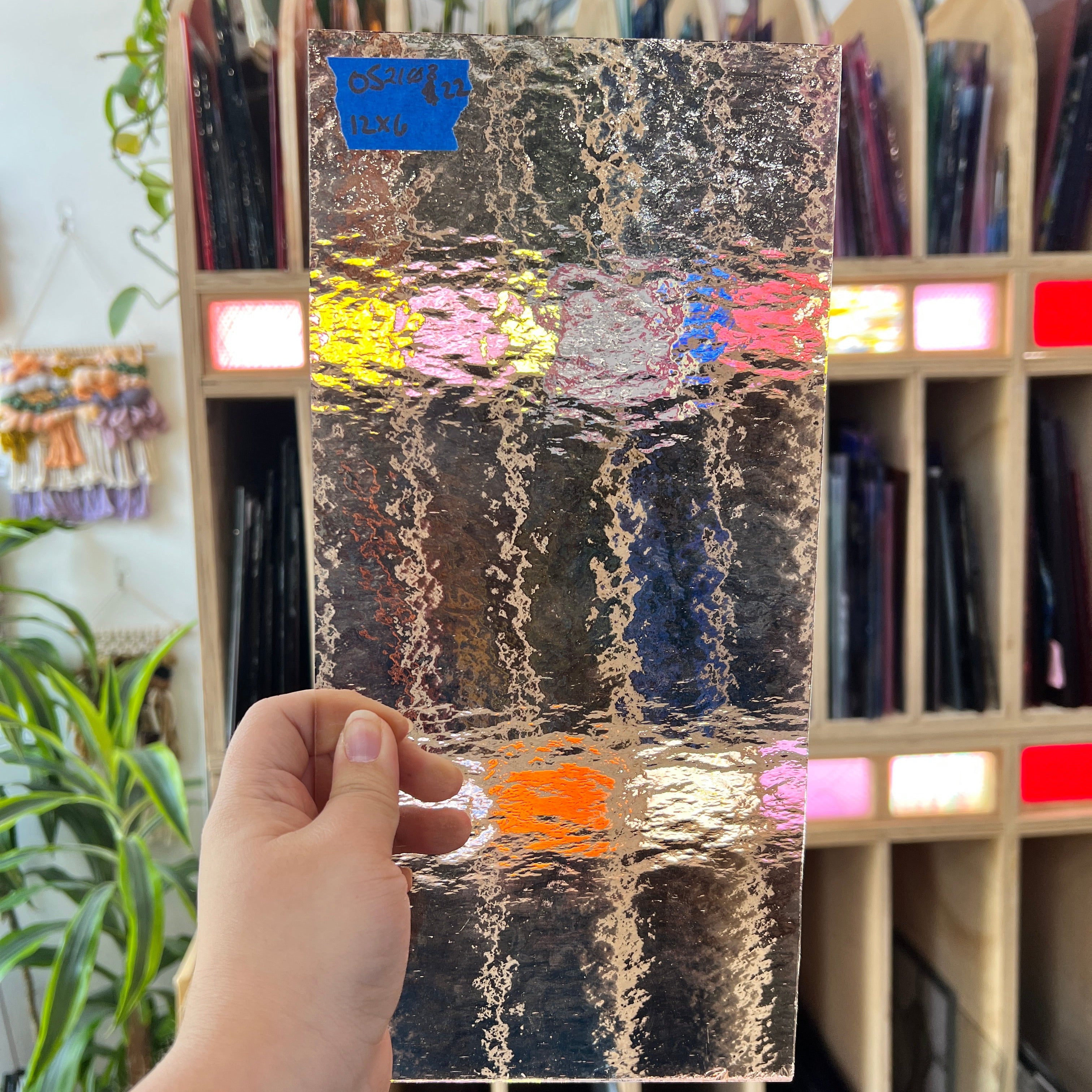Pink Roughroll Fusible 96COE Oceanside Sheet Glass Colorado Glassworks