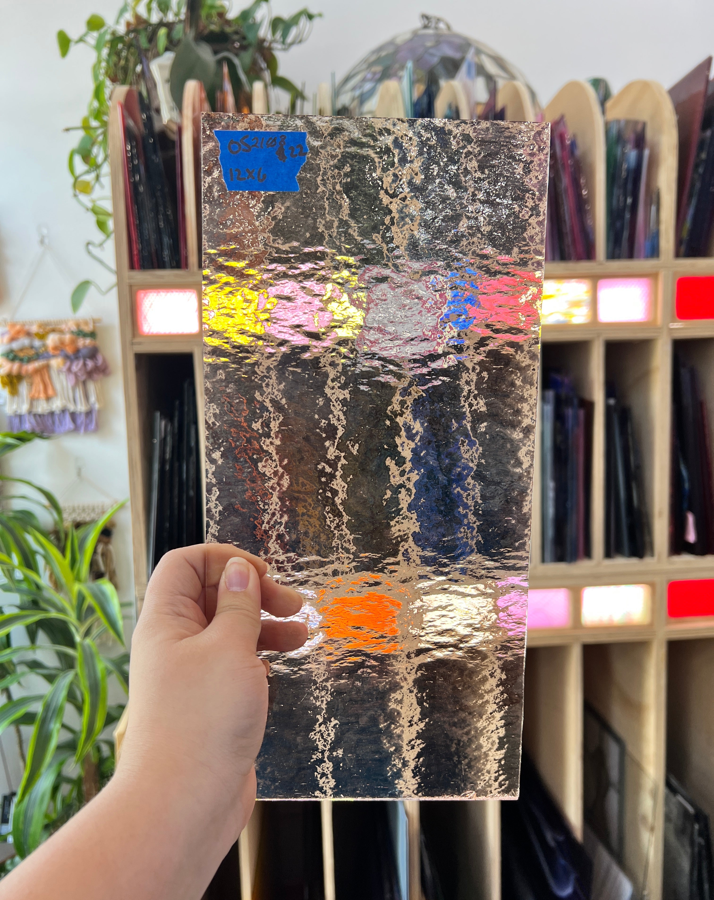 Pink Roughroll Fusible 96COE Oceanside Sheet Glass Colorado Glassworks