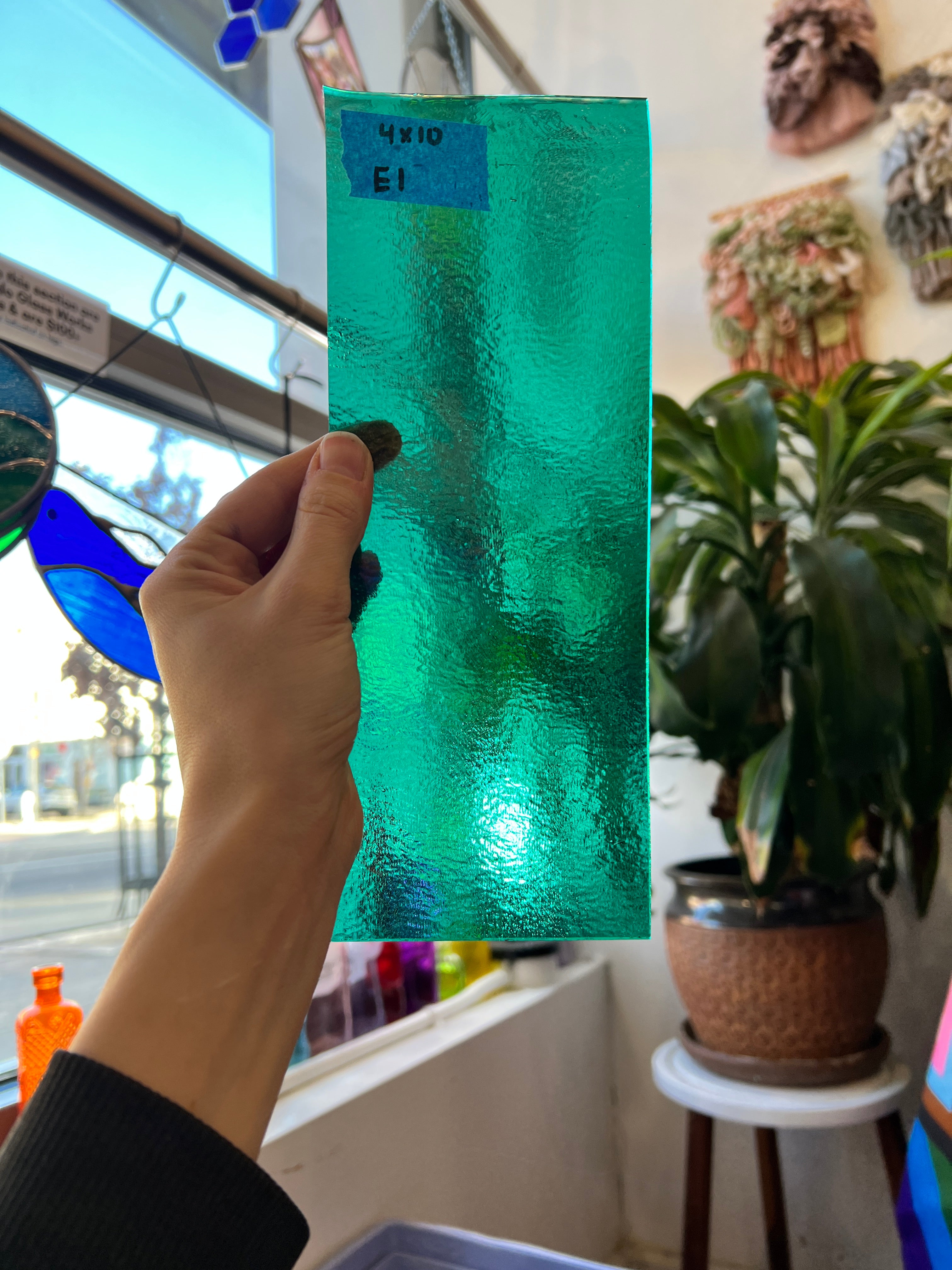 Bullseye Emerald Teal Iridescent 90 COE Sheet Glass Colorado Glassworks