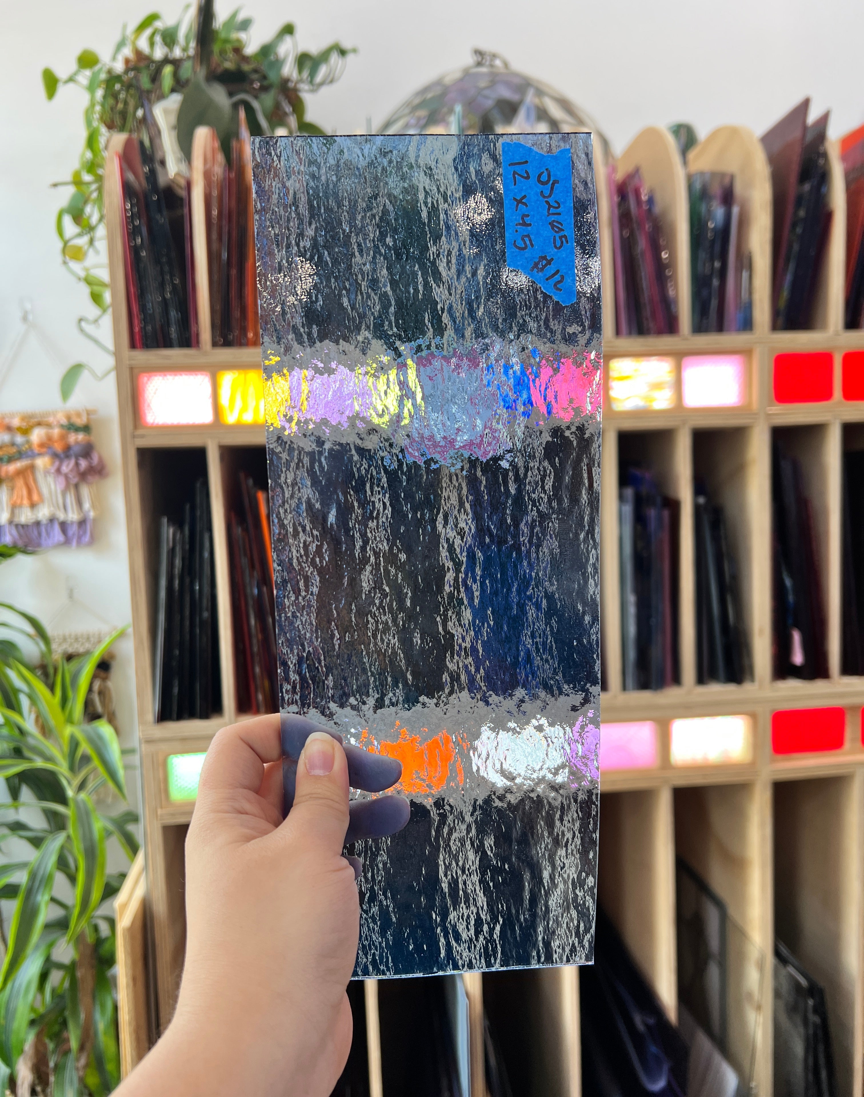 Light Blue Roughroll Fusible 96COE Oceanside Sheet Glass Colorado Glassworks OS2105 (12x4.5in)