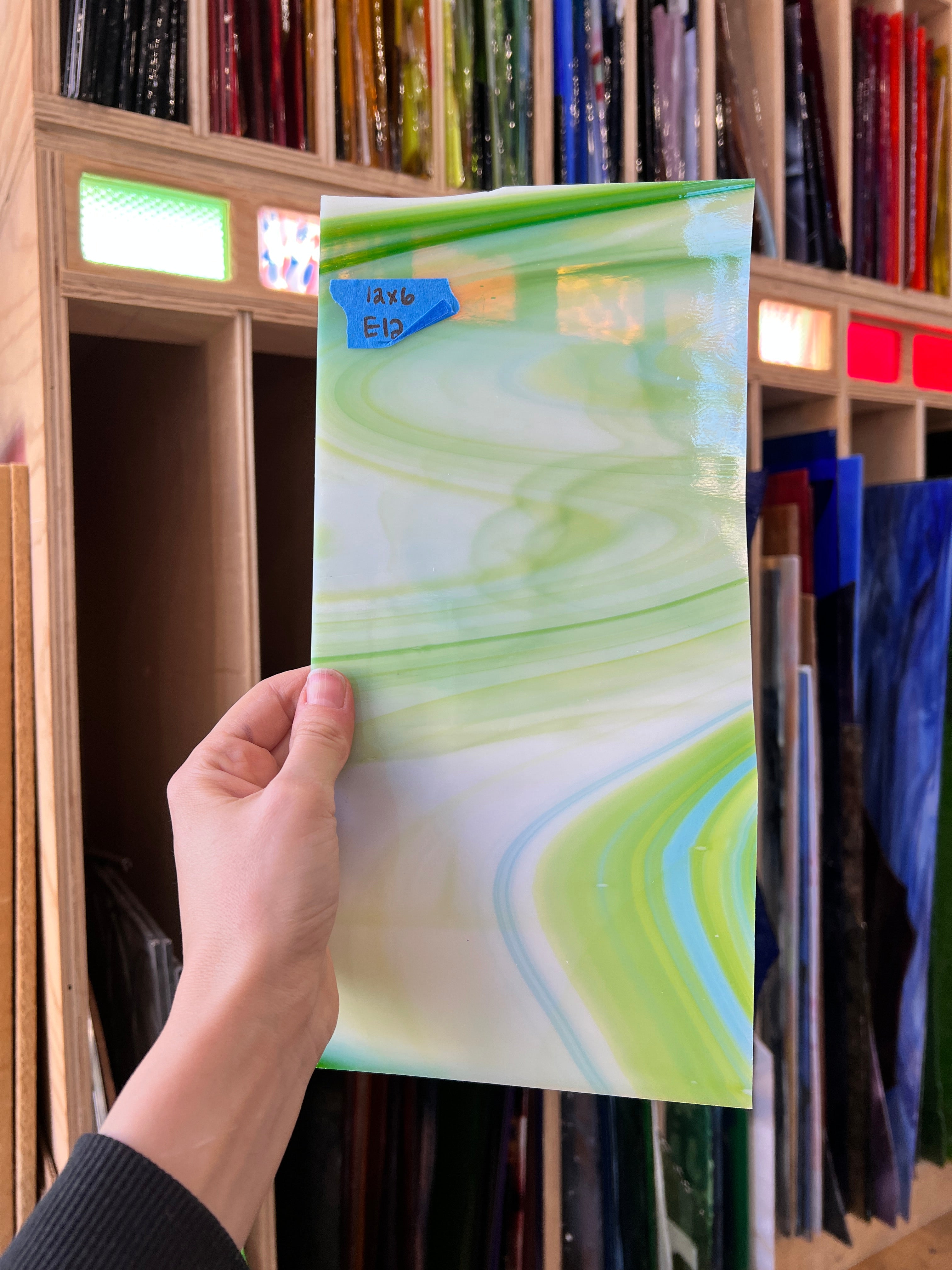 Lagoon Oceanside Fusible 96 COE Sheet Glass Colorado Glassworks