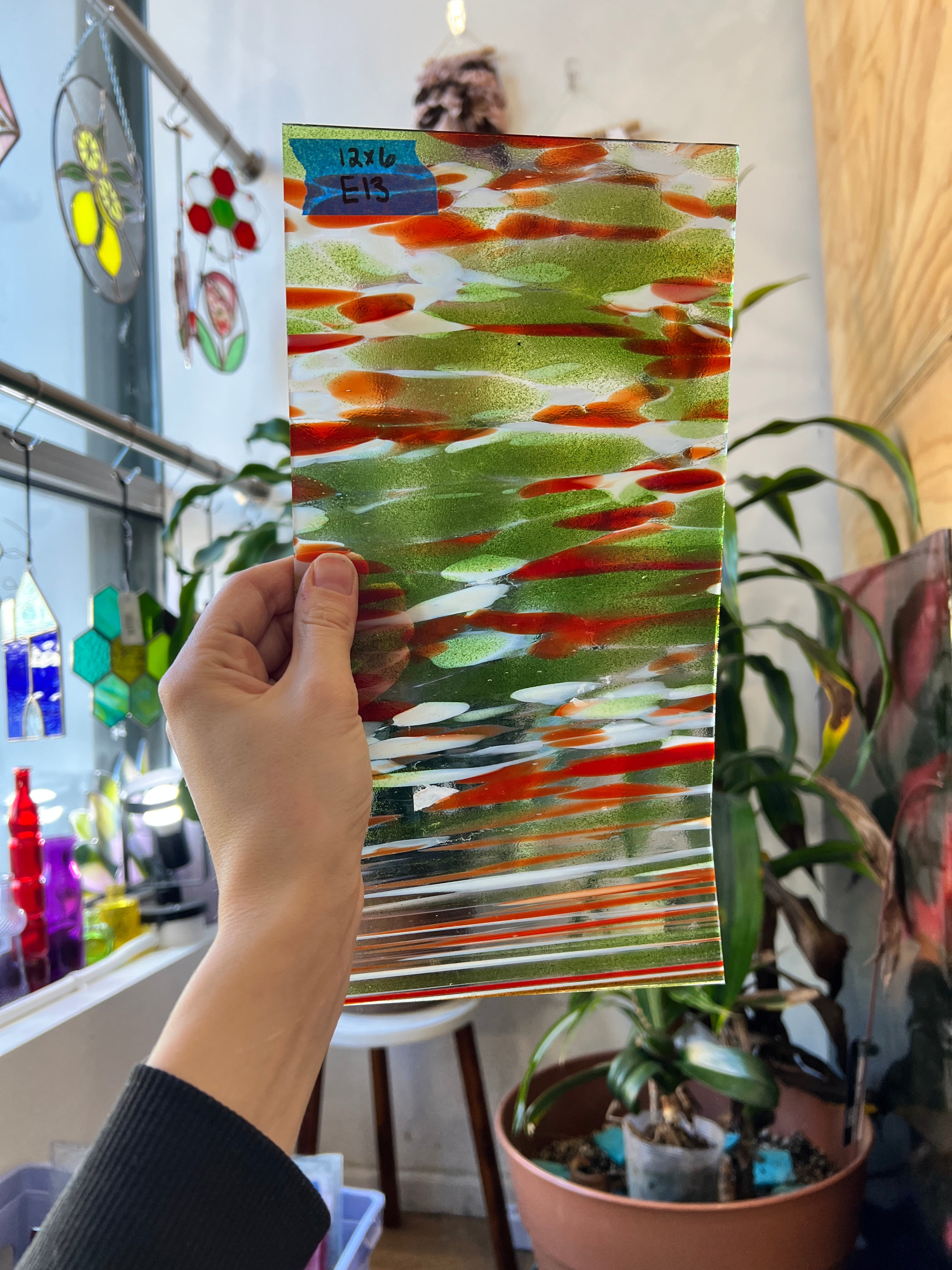 Holiday Fiesta Fuser's Reserve by Oceanside Fusible 96 COE Sheet Glass Colorado Glassworks