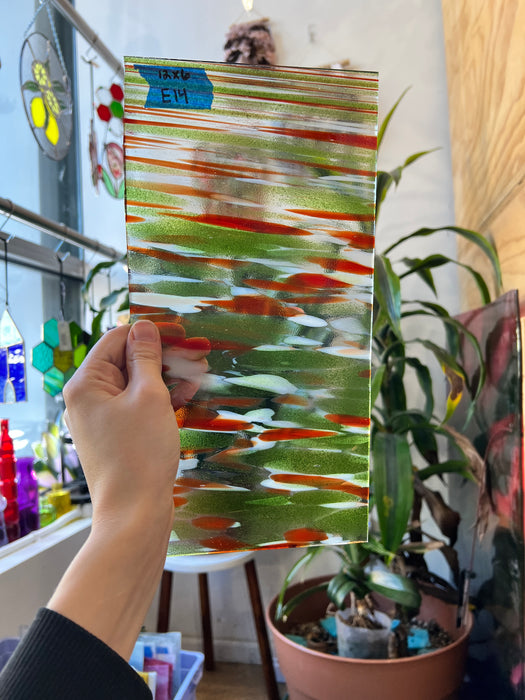 Holiday Fiesta Fuser's Reserve by Oceanside Fusible 96 COE Sheet Glass Colorado Glassworks