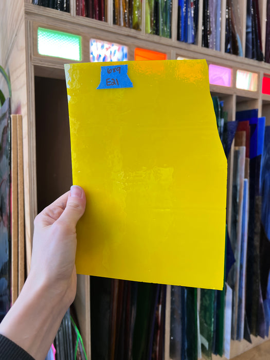 Opaque Yellow Wissmach Sheet Glass Colorado Glassworks E21 (6x9in)