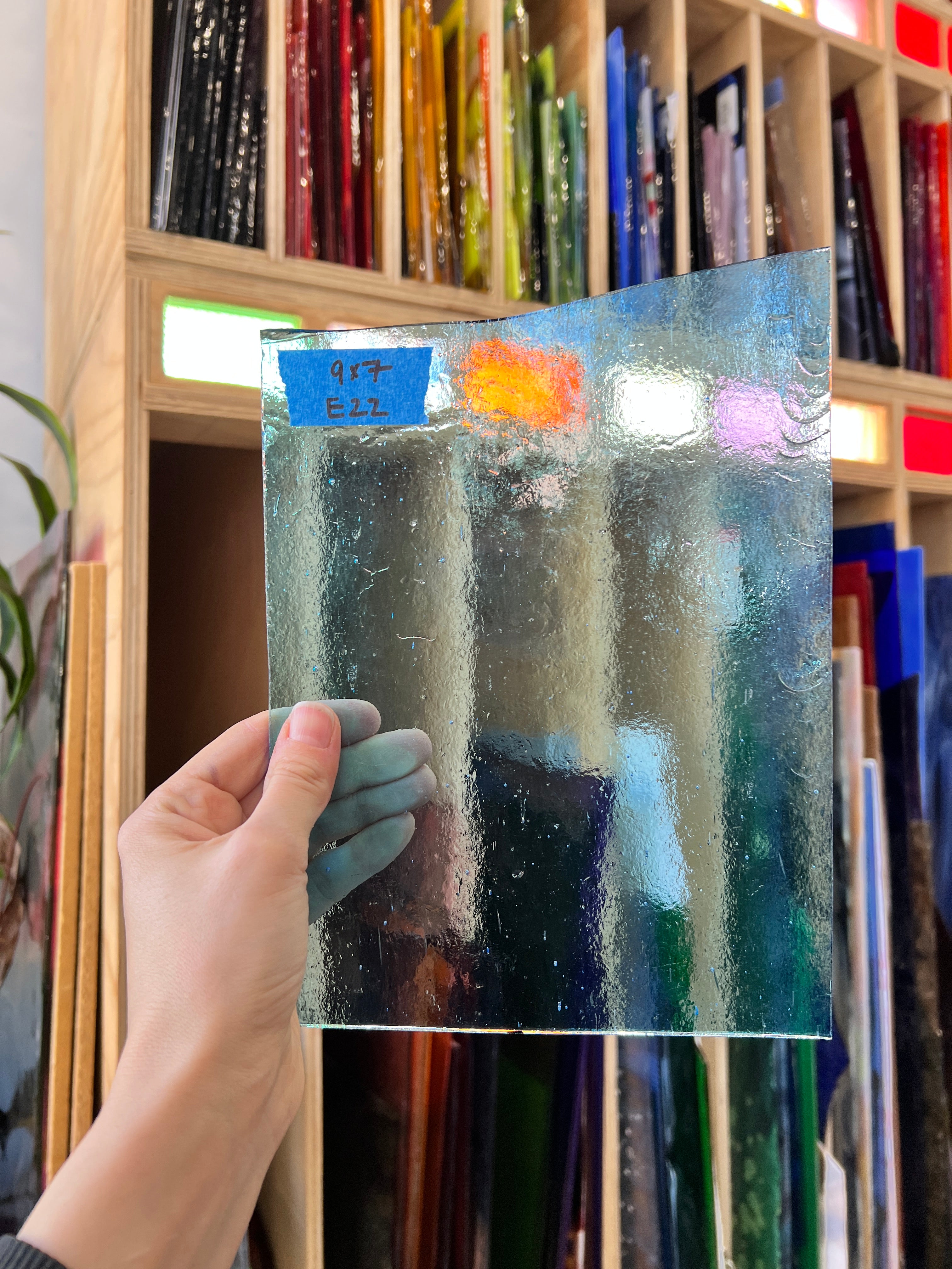 Light Blue Transprent Sheet Glass Bullseye