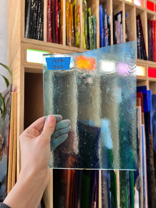 Light Blue Transprent Sheet Glass Bullseye