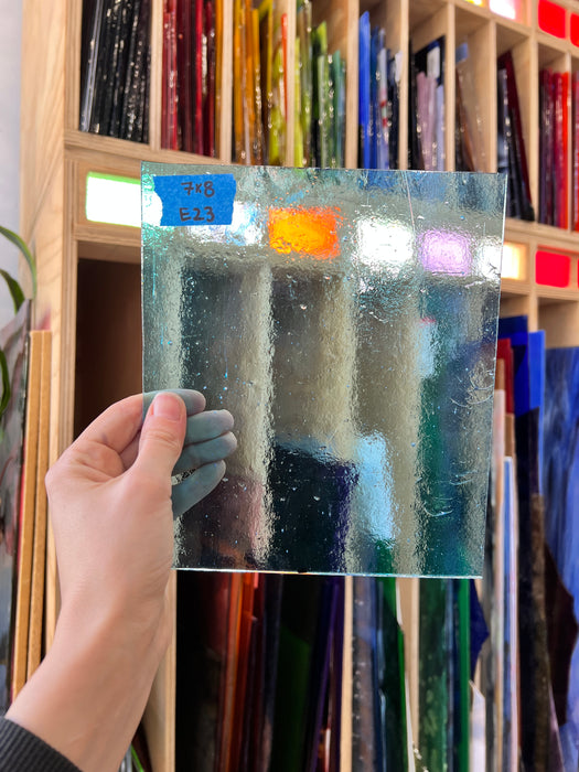 Light Blue Transprent Sheet Glass Bullseye