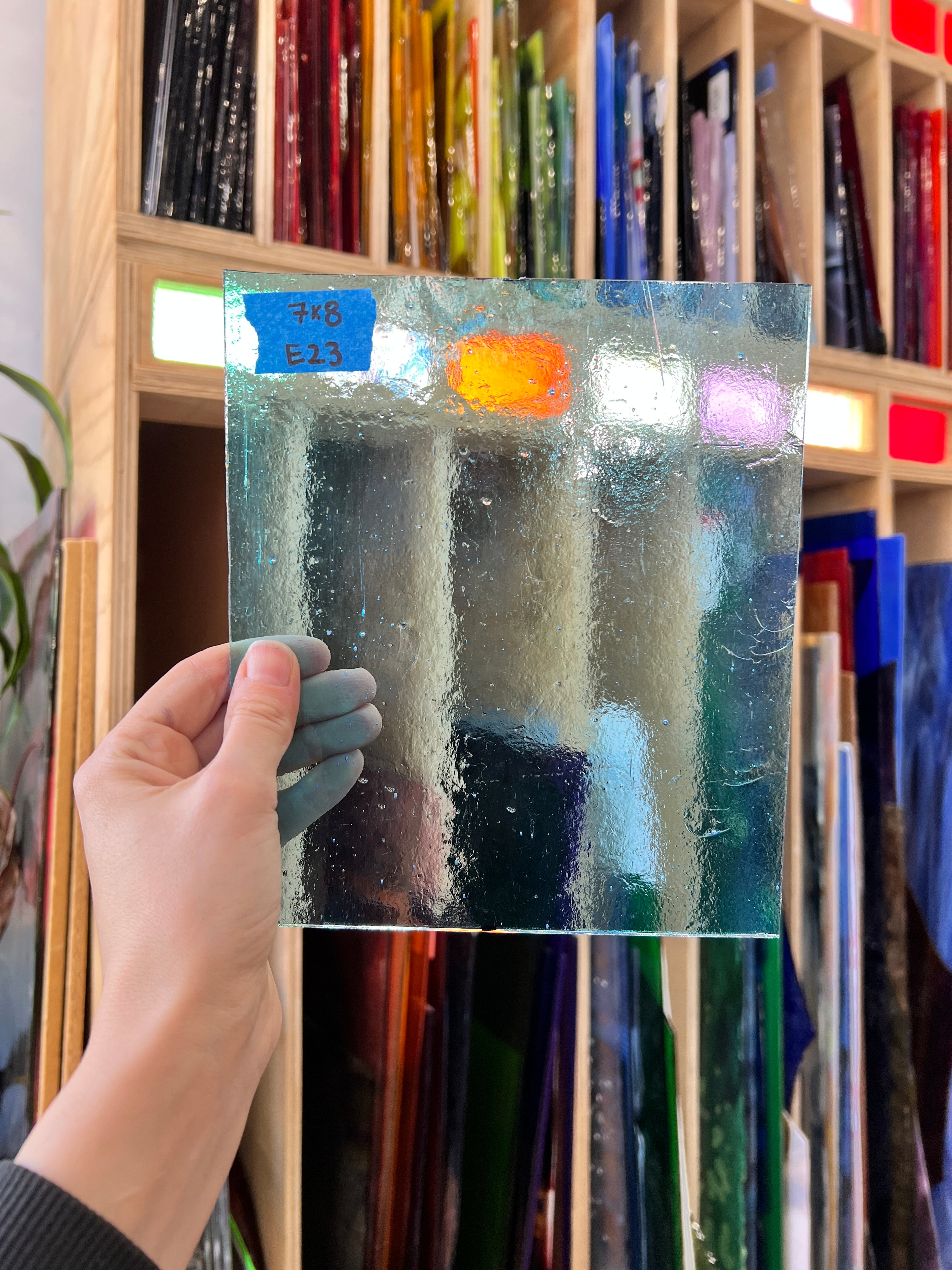 Light Blue Transprent Sheet Glass Bullseye E23 (8x7in)