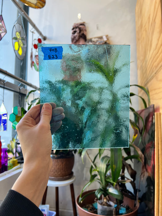 Light Blue Transprent Sheet Glass Bullseye