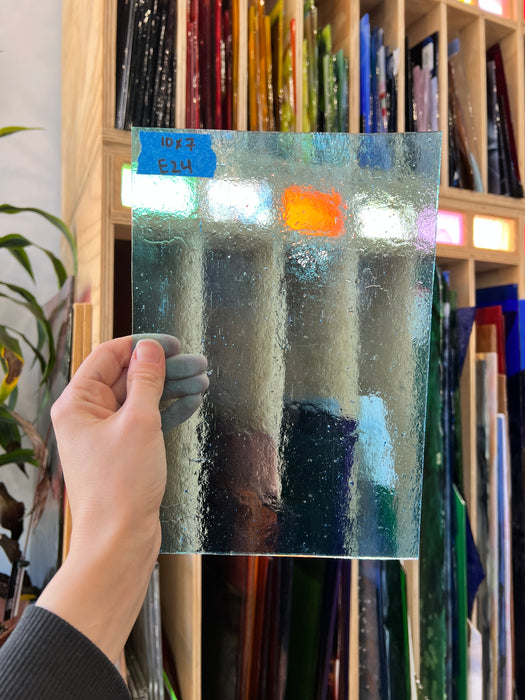 Light Blue Transprent Sheet Glass Bullseye