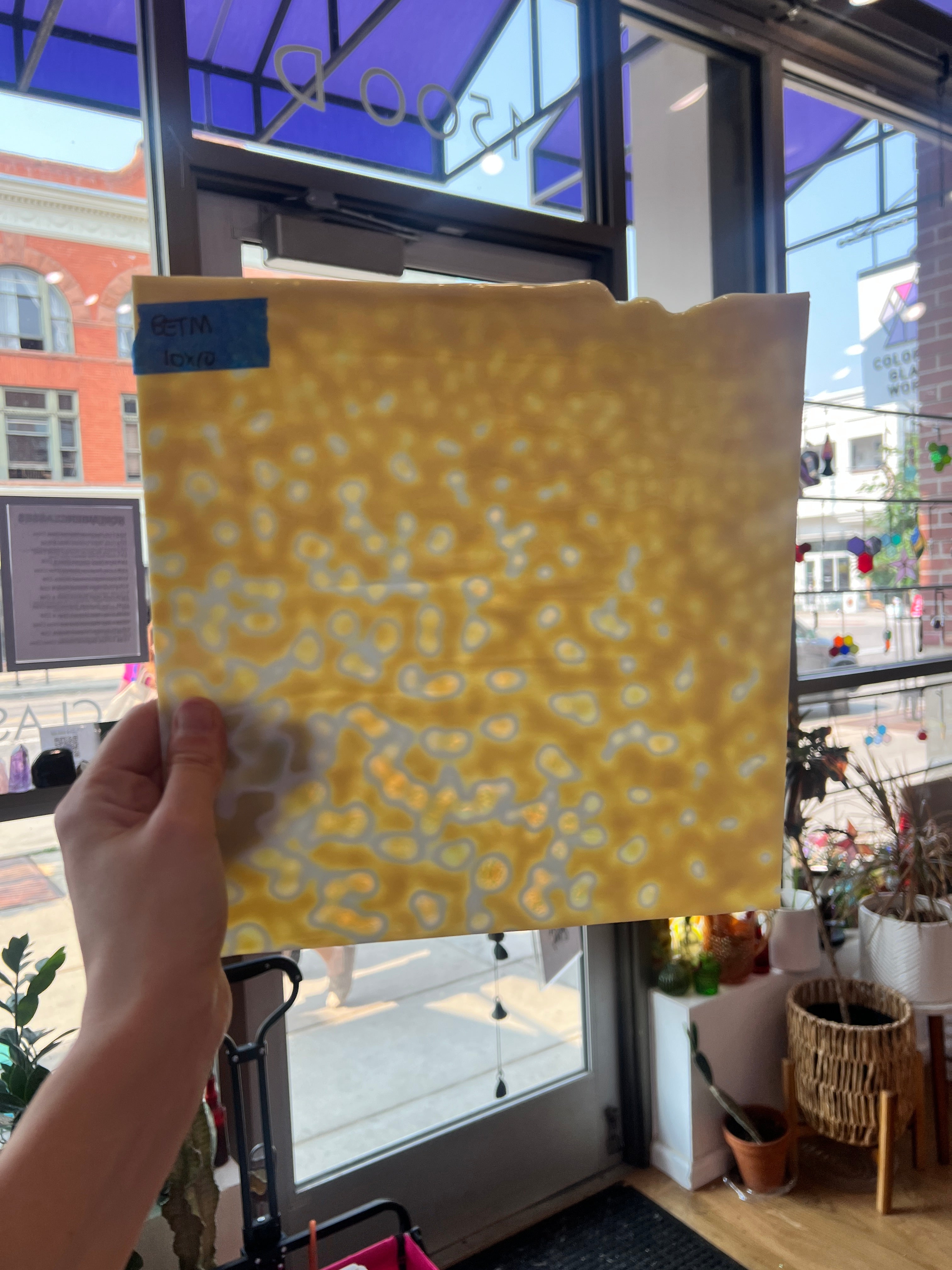 Toffee Mottled Bullseye Sheet Glass Colorado Glassworks