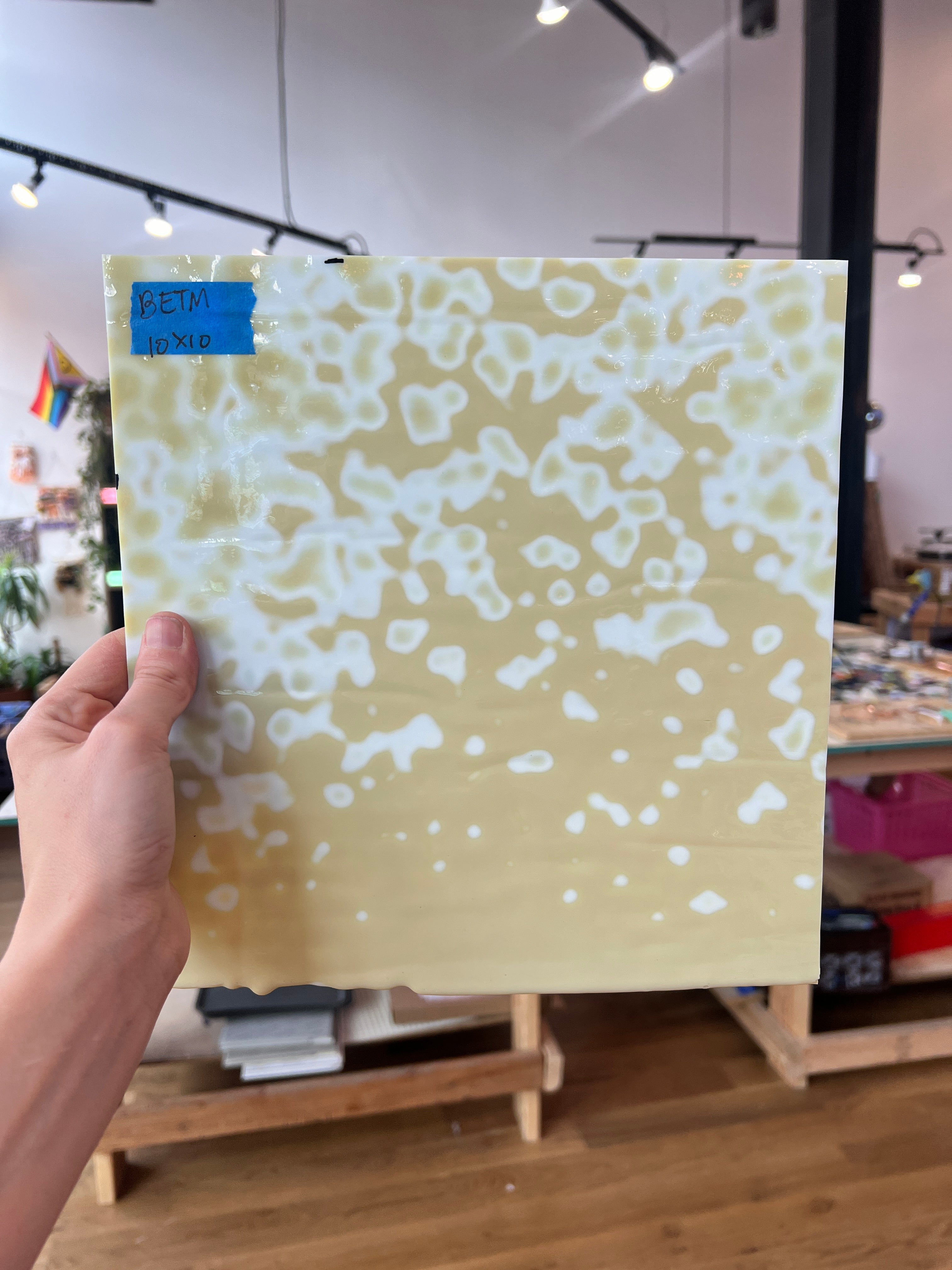 Toffee Mottled Bullseye Sheet Glass Colorado Glassworks