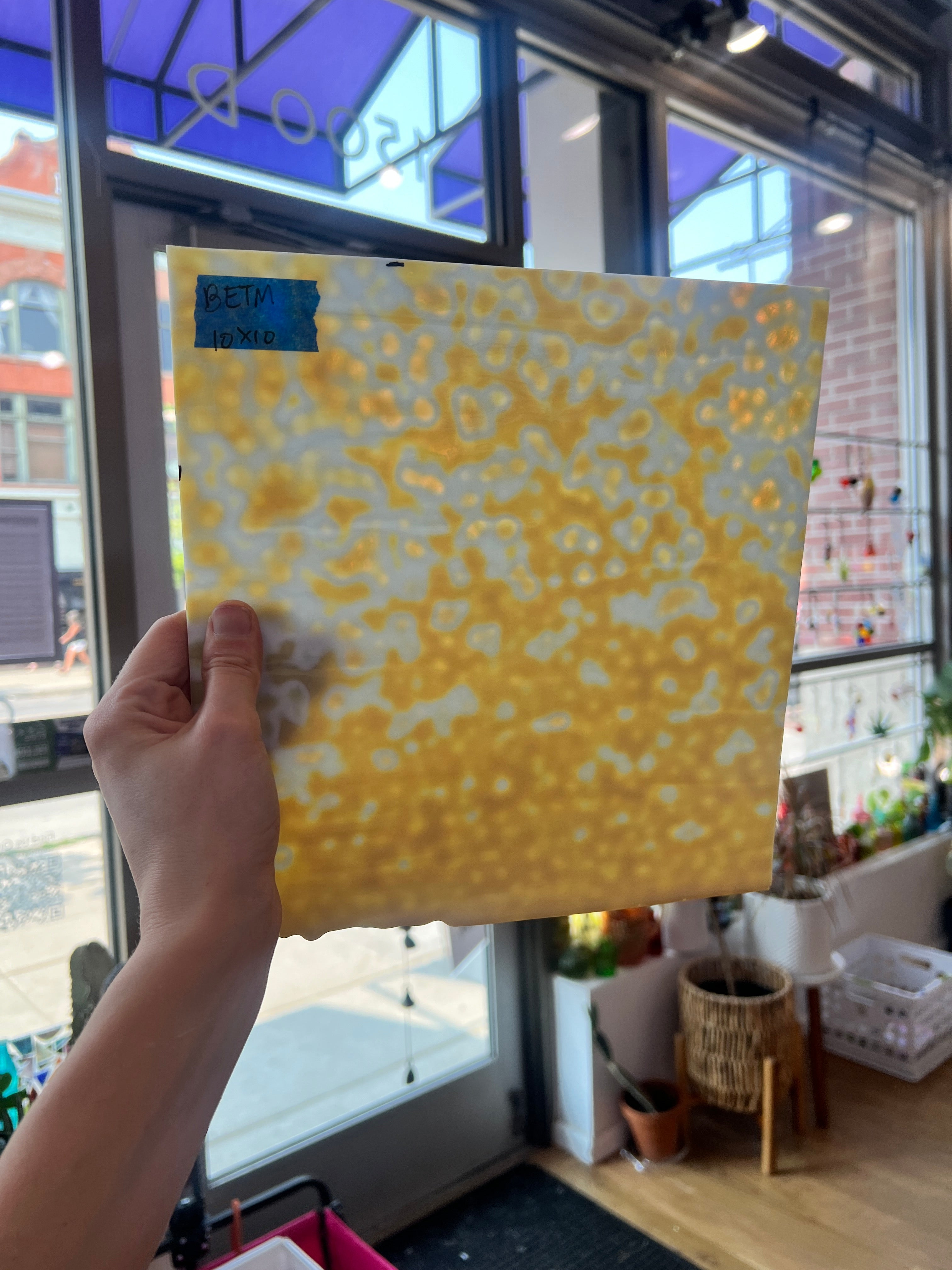 Toffee Mottled Bullseye Sheet Glass Colorado Glassworks