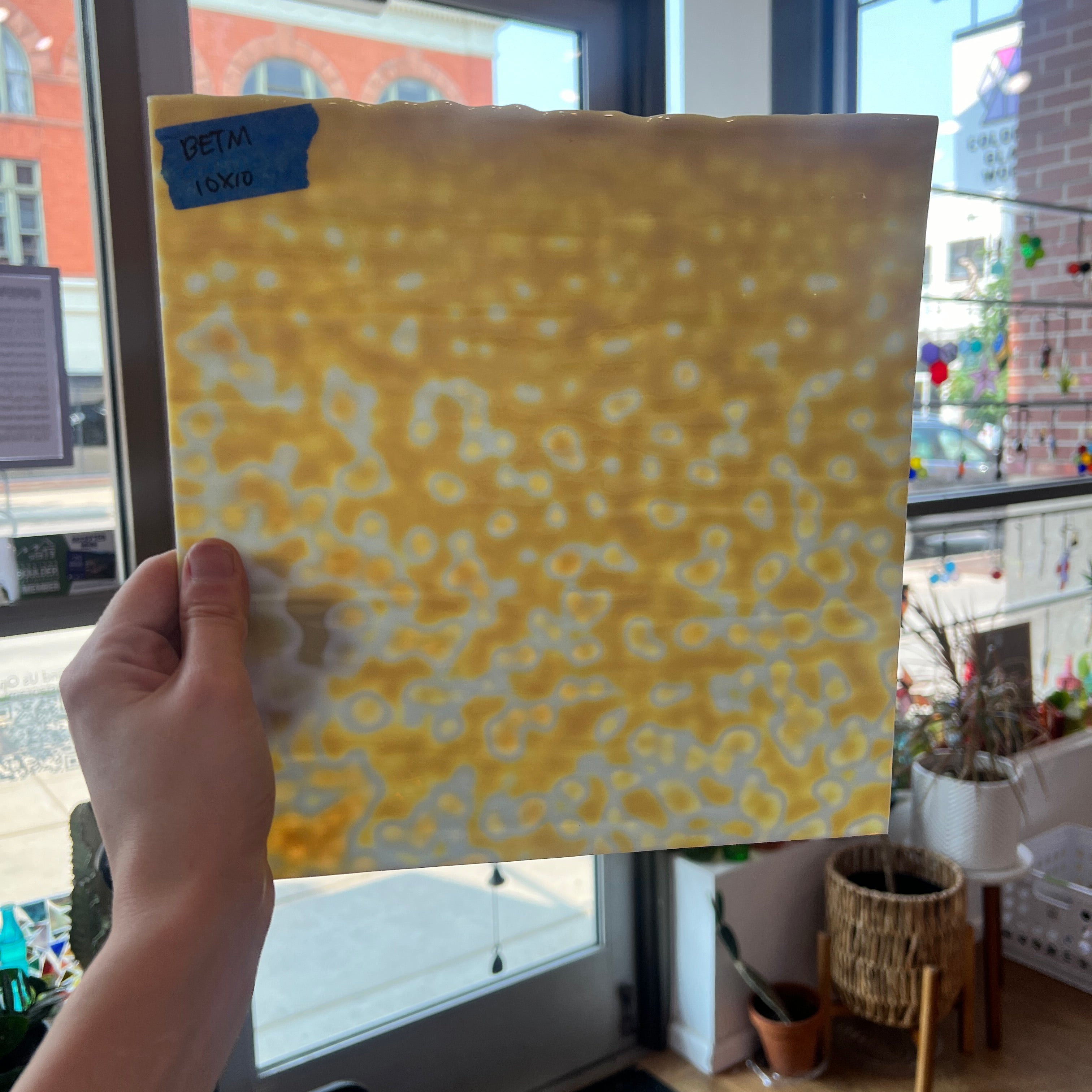 Toffee Mottled Bullseye Sheet Glass Colorado Glassworks